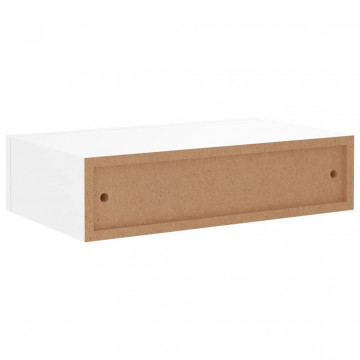 Raft de perete cu sertar, alb, 40x23,5x10 cm, MDF - Img 6