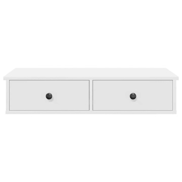 Raft de perete cu sertare, alb, 80x31x17 cm, lemn prelucrat - Img 4