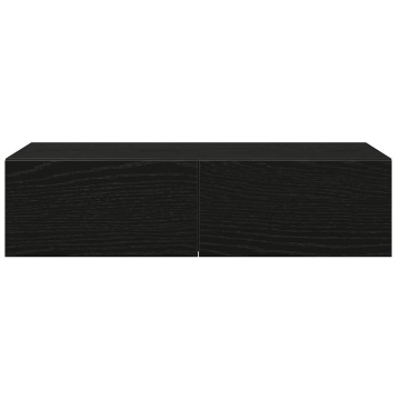 Raft de perete cu sertare negru 60x26,5x15 cm lemn prelucrat - Img 4