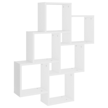 Raft de perete cub, alb, 78x15x93 cm PAL - Img 2