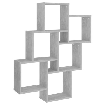Raft de perete cub, gri beton, 78x15x93 cm, PAL - Img 2