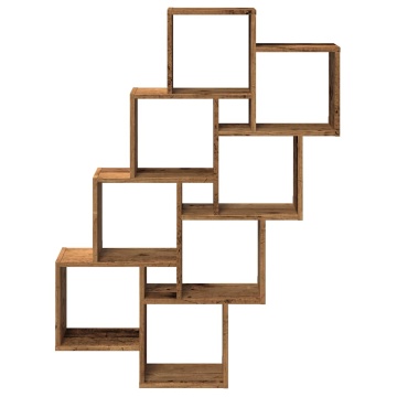 Raft de perete cub, lemn vechi, 90x15x119,5 cm, lemn prelucrat - Img 4
