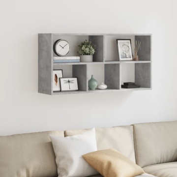 Raft de perete, gri beton, 100x25x50 cm, lemn prelucrat - Img 3
