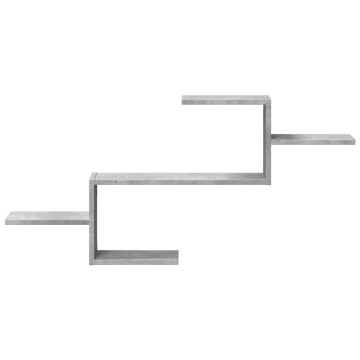 Raft de perete, gri beton, 104x15x49 cm , lemn prelucrat - Img 4