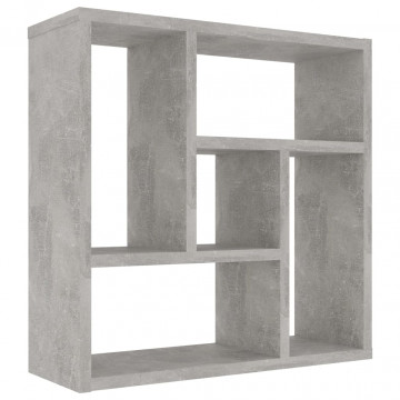 Raft de perete, gri beton, 45,1x16x45,1 cm, PAL - Img 2