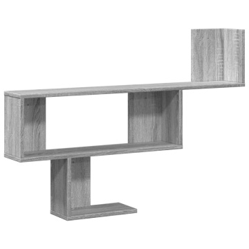 Raft de perete, gri sonoma, 100x15x70 cm, lemn prelucrat - Img 2