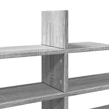 Raft de perete, gri sonoma, 124,5x18x60,5 cm, lemn prelucrat - Img 6