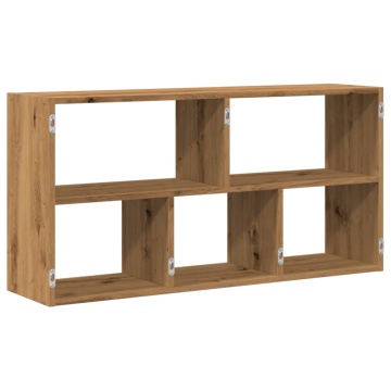 Raft de perete, lemn artizanal, 100x25x50 cm, lemn prelucrat - Img 5