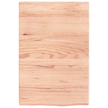 Raft de perete maro deschis 40x60x(2-4) cm lemn stejar tratat - Img 4