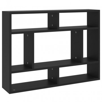 Raft de perete, negru ,75x16x55 cm, PAL - Img 2