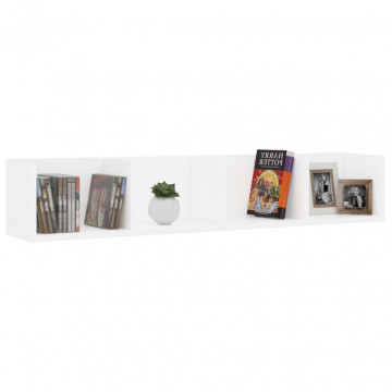 Raft de perete pentru CD-uri, alb, 100 x 18 x 18 cm, PAL - Img 3