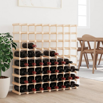Raft de vin pentru 72 sticle, 90,5x23x90,5 cm, lemn masiv pin - Img 1