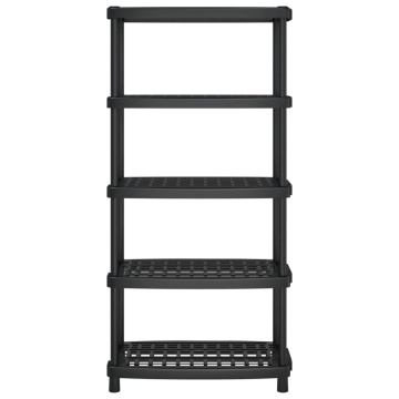 Raft depozitare cu 5 polițe, negru, 93,5x45,5x194,5 cm, PP - Img 3