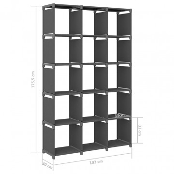 Raft expunere, 15 cuburi, gri, 103x30x175,5 cm, material textil - Img 6