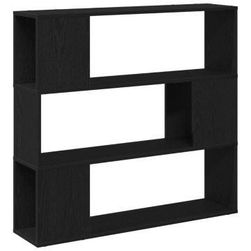 Raft Negru Stejar 100x24x94 cm din lemn prelucrat - Img 2
