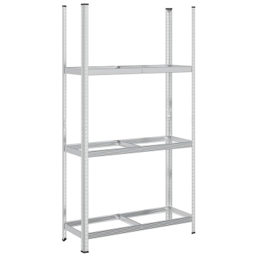 Raft pentru anvelope cu 3 straturi, argintiu 110x40x200 cm oțel - Img 2