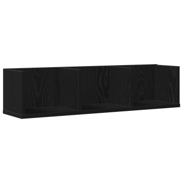 Raft pentru CD-uri , Stejar Negru, 75x18x18 cm, Lemn prelucrat - Img 2