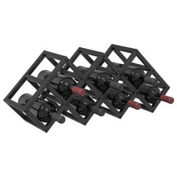 Raft pentru vin pentru 9 sticle 63x16,5x25 cm din oțel acoperit cu pulbere - Img 3