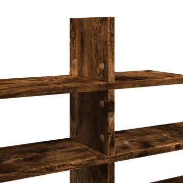 Raft perete, stejar fumuriu, 124,5x18x60,5 cm, lemn prelucrat - Img 6