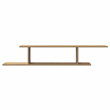 Raft TV montat pe perete stejar artizanal 125x18x23 cm lemn - Img 4