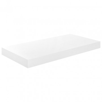 Rafturi de perete, 2 buc., alb extralucios, 50x23x3,8 cm, MDF - Img 4