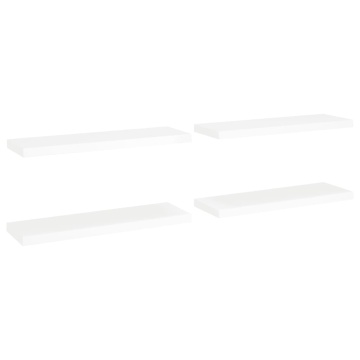 Rafturi de perete, 4 buc., alb, 80 x 23,5 x 3,8 cm, MDF - Img 2
