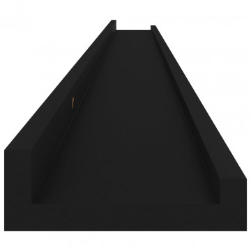 Rafturi de perete, 4 buc., negru, 115x9x3 cm - Img 7