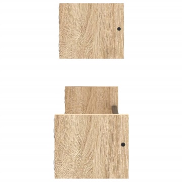 Rafturi de perete cu bare, 2 buc, stejar sonoma, 60x16x14 cm - Img 8