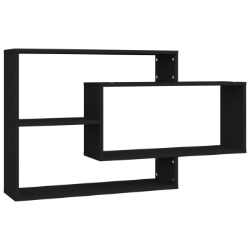 Rafturi de perete, negru, 104x20x58,5 cm, lemn prelucrat - Img 2
