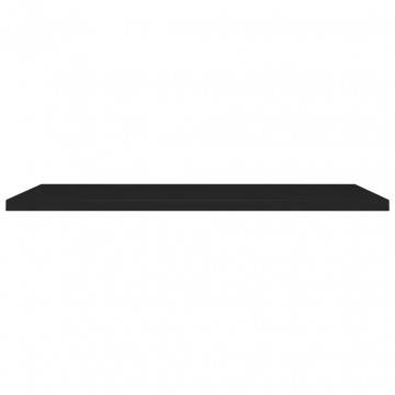 Rafturi de perete suspendate 2 buc., negru 120x23,5x3,8 cm, MDF - Img 4