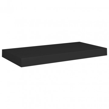Rafturi de perete suspendate, 4 buc., negru, 50x23x3,8 cm, MDF - Img 3