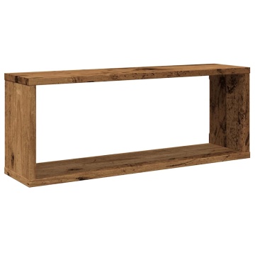 Rafturi perete cub 2 buc. lemn vechi 60x15x23cm, lemn prelucrat - Img 4