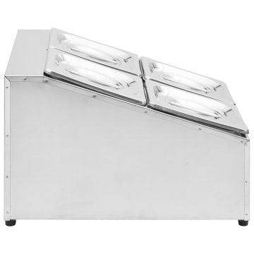 Recipient Gastronorm cu 4 secțiuni GN 1/6 oțel inoxidabil - Img 4