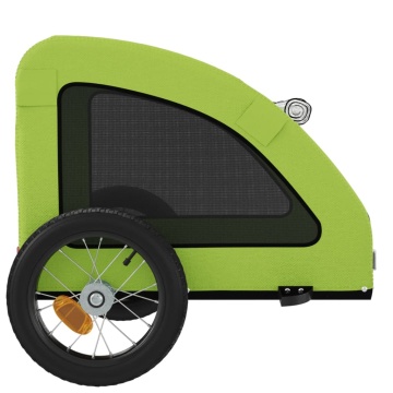 Remorcă de bicicletă animale companie, verde textil oxford/fier - Img 6