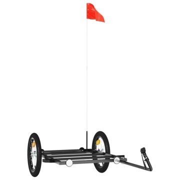 Remorcă de bicicletă, negru, 126x63x34 cm, fier - Img 2