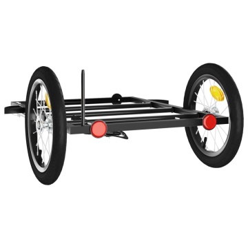 Remorcă de bicicletă, negru, 126x63x34 cm, fier - Img 6