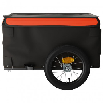 Remorcă de marfă pentru biciclete negru&portocaliu 30 kg fier - Img 6