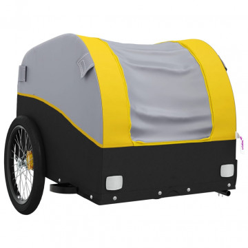 Remorcă de marfă pentru biciclete, negru și galben, 45 kg, fier - Img 4