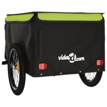 Remorcă de marfă pentru biciclete, negru & verde, 45 kg, fier - Img 7
