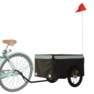 Remorcă pentru biciclete, negru și gri, 45 kg, fier - Img 3