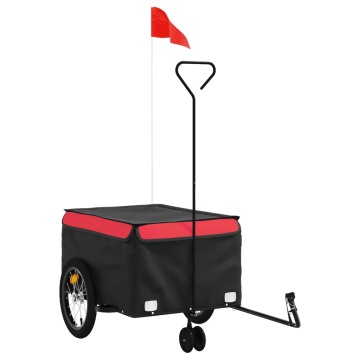 Remorcă pentru biciclete, negru și roșu, 45 kg, fier - Img 2