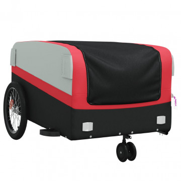 Remorcă pentru biciclete, negru și roșu, 45 kg, fier - Img 4