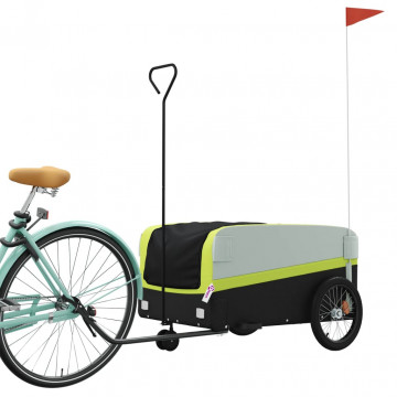 Remorcă pentru biciclete, negru și verde, 45 kg, fier - Img 3