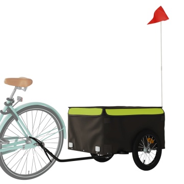 Remorcă pentru biciclete, negru și verde, 45 kg, fier - Img 3