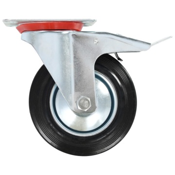 Roți pivotante cu frâne duble, 4 buc., 160 mm - Img 4