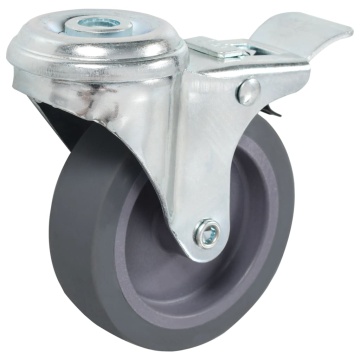 Roți pivotante cu gaură șurub, frâne duble, 4 buc., 75 mm - Img 3