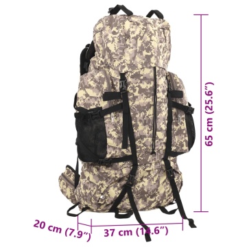 Rucsac de drumeție, camuflaj maro camel, 60 L, țesătură oxford - Img 7