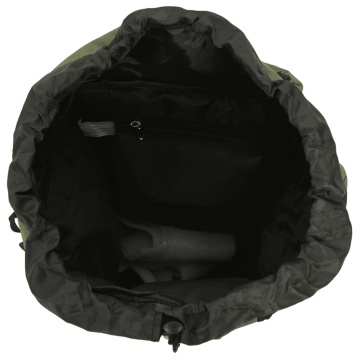 Rucsac de drumeție, verde kaki, 100 L, țesătură oxford - Img 6