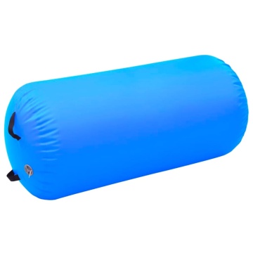 Rulou de gimnastică gonflabil cu pompă, albastru, 120x75 cm PVC - Img 2