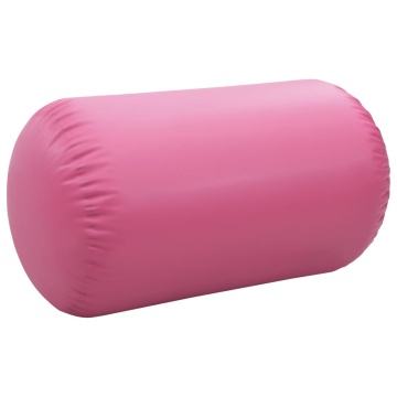 Rulou de gimnastică gonflabil cu pompă, roz, 100 x 60 cm, PVC - Img 4